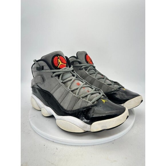 Nike Jordan 6 Rings Men Size 9 Sneaker Shoes Smoke Gray Black Red 322992-022 - Picture 4 of 13